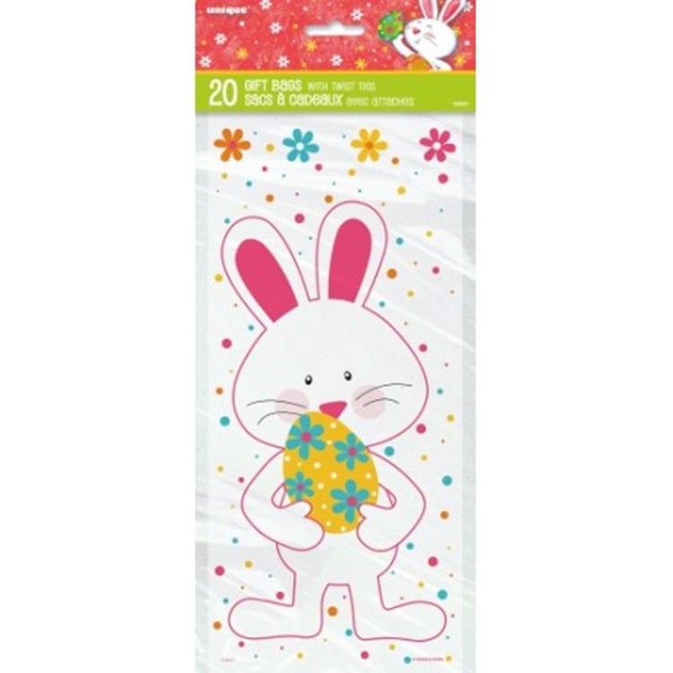 Disposable Plastic Packaging Treat Bags / Easter Candy Bags / Cellophane Loot Bags