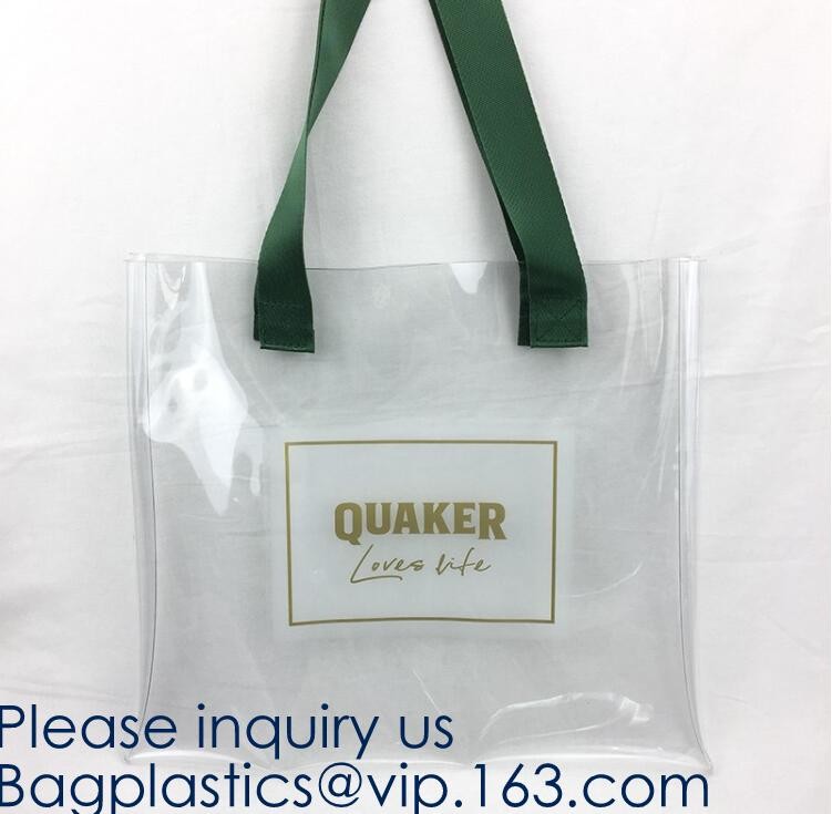Stadium Approved Environmentally New Clear Tote PVC Shoulder Transparent Shopping Bag,Recycled Clear Pvc Shopping Tote B