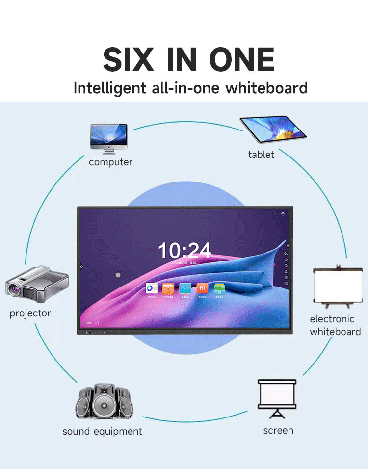 4K LCD Multi Touch Smart Interactive Whiteboard School All In One Classroom