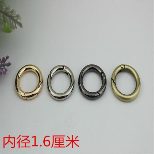 Wholesale gold color handbag hardware zinc alloy 16mm round shape metal spring