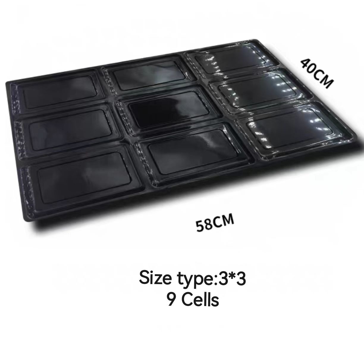 9 25 28 30 hole disposable pp black fruit tray plastic blister PET display kiwi/pitaya plastic tray for supermaket