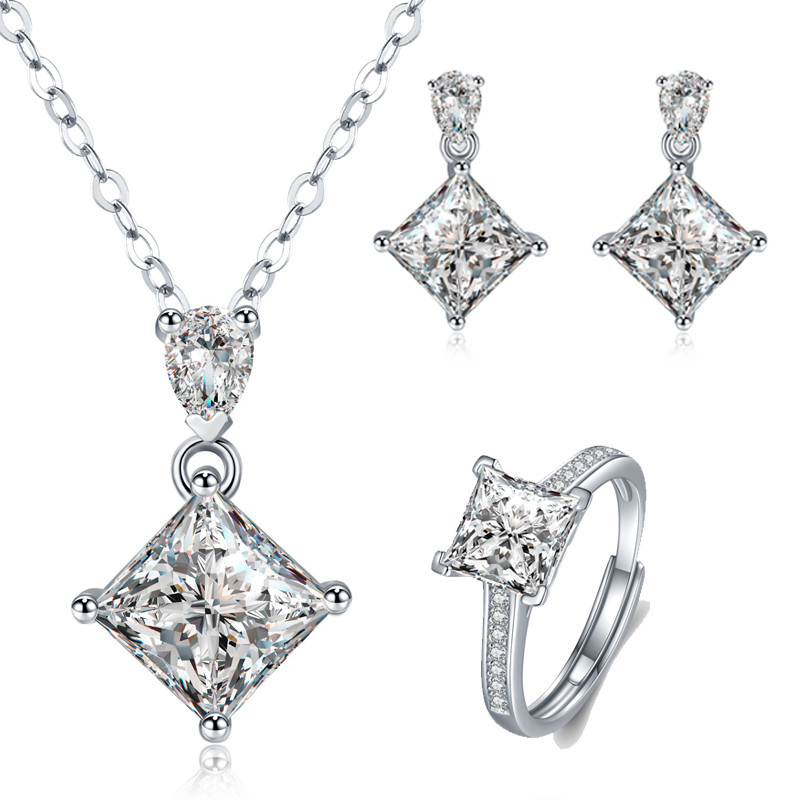 925silver 1 Carat Diamond Moissanite Pendant Necklace Women Gift