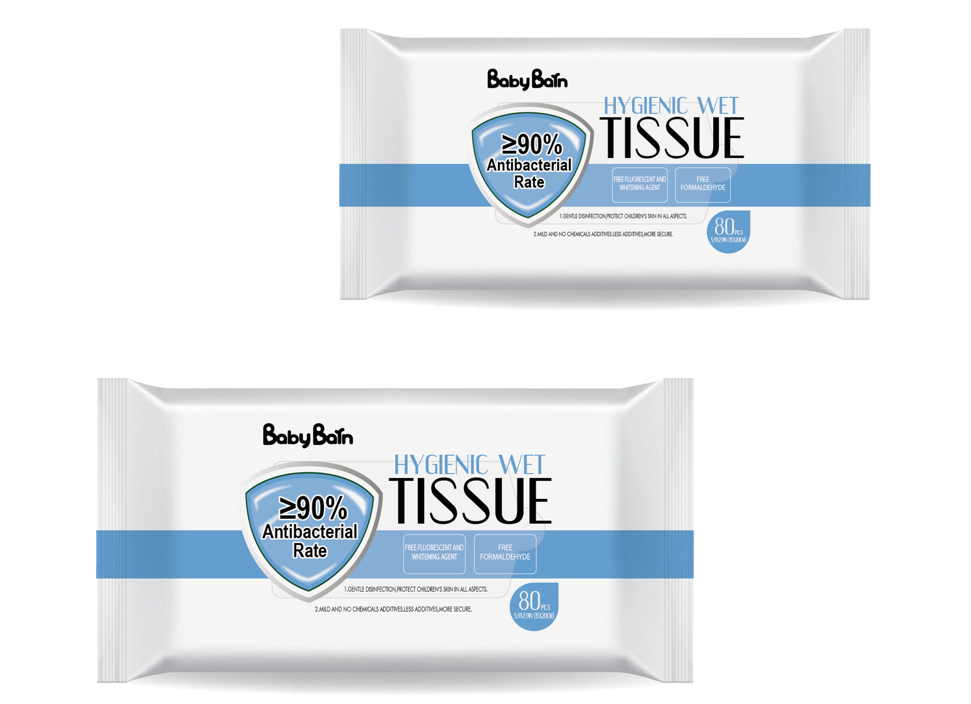 Sensitive Skin Antibacterial Baby Wet Wipes No Fragrance 150mm x 200mm