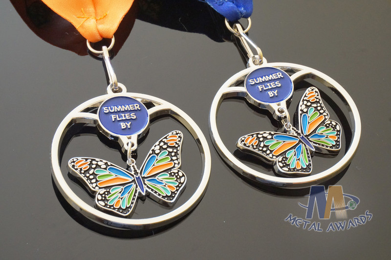 Eco - Friendly Raw Material Cut Out Medals With Sublimated Ribbon