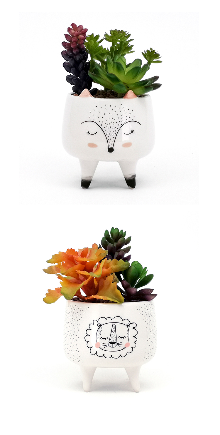 3d Animal Instagram Ceramic Mini Succulent Plant Flower Pots Customized
