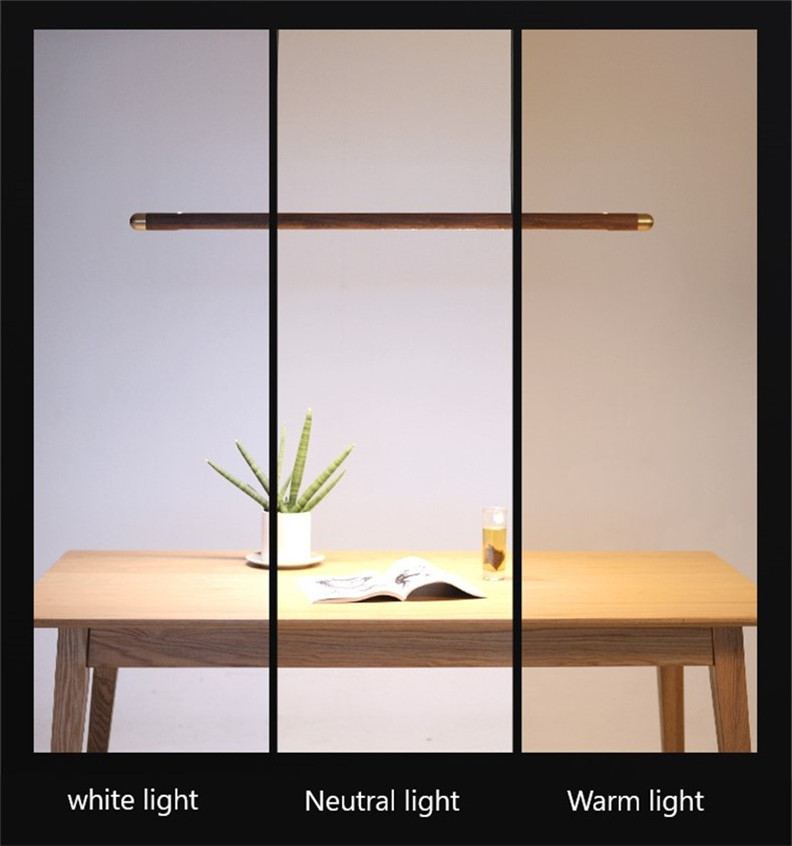 Rural Chandelier Black Walnut simple Strip Kitchen Home indoor Wood Chandelier(WH-MI-397)
