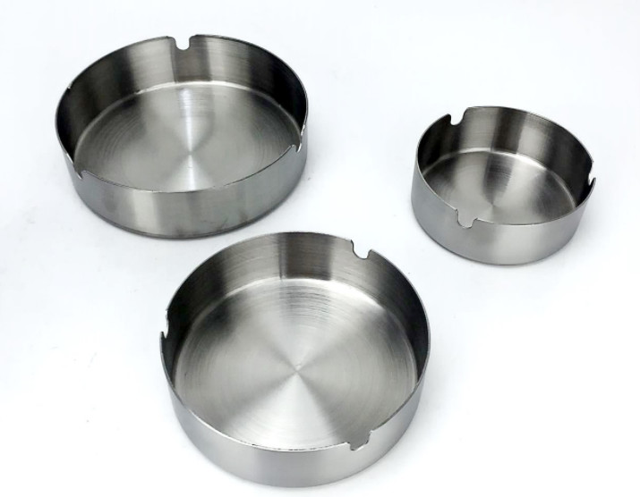 0.6mm Custom Tin Cans 12cm Stainless Steel Ashtray Outdoor