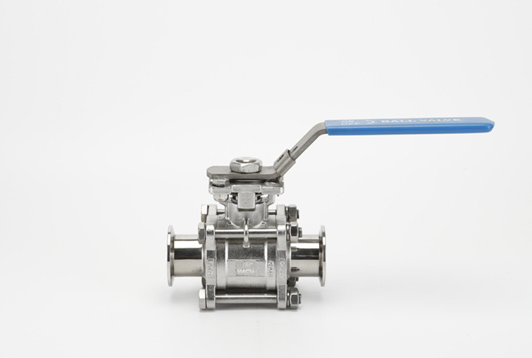SS316L Sanitary ISO Vacuum Fittings , Stainless Steel 3PC Ball Valve