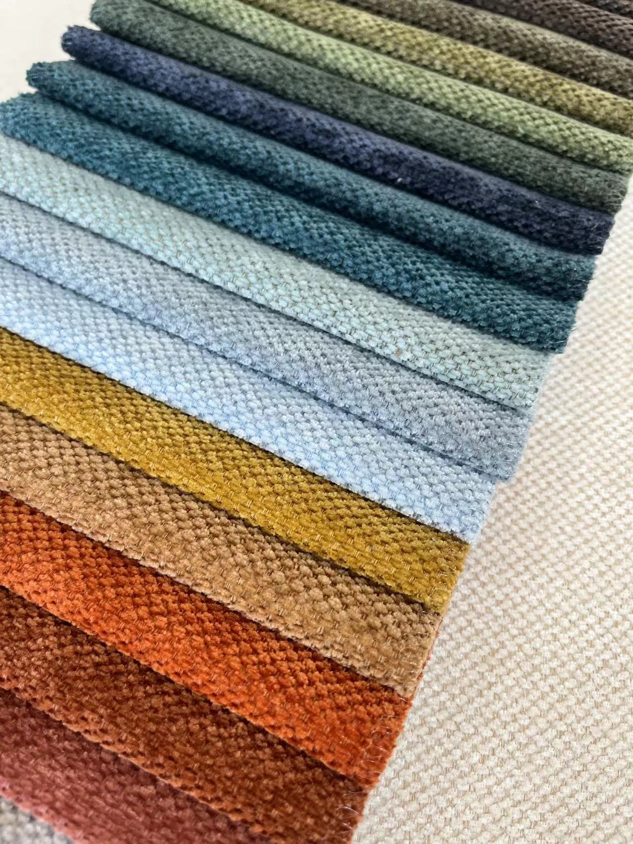 380gsm Chenille Sofa Fabric Double Faced With Knitted Technics