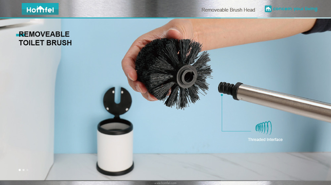 Say Hello to a Hassle-Free Bathroom Cleaning Experience with Economic Stainless Steel Toilet Brush and Automatic Open Holder