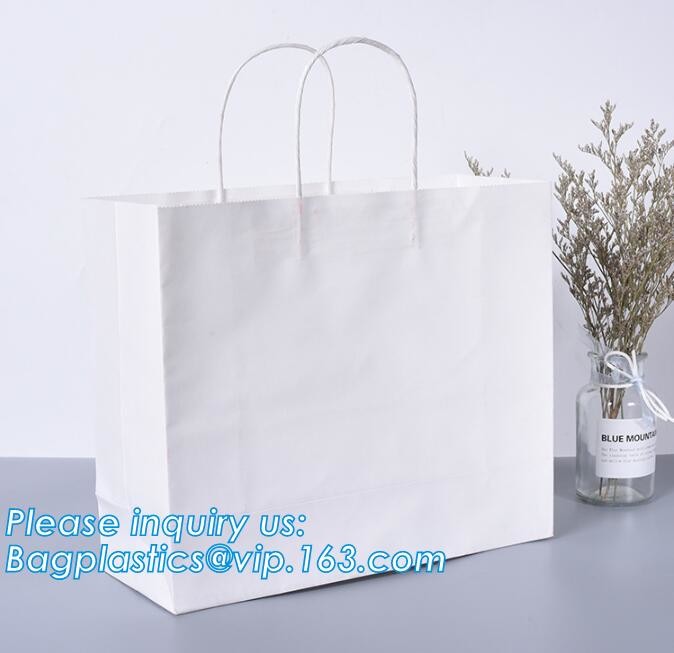 Customized Red Printed Kraft Paper Shopping Bag with Ribbon Handles and Bowknot,Kraft Paper Shopping Bag with Kinds off