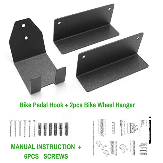 Standard Bike Wall Mount Horizontal/Vertical Hanging Rack for Garage and Indoor Silver