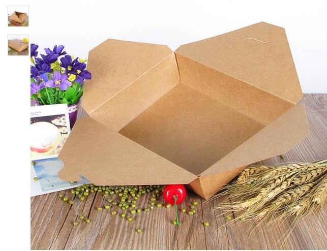 Cheap Cardboard foldable kraft paper lunch box with window,Lunch noodle fast food kraft paper box by customized logo pri