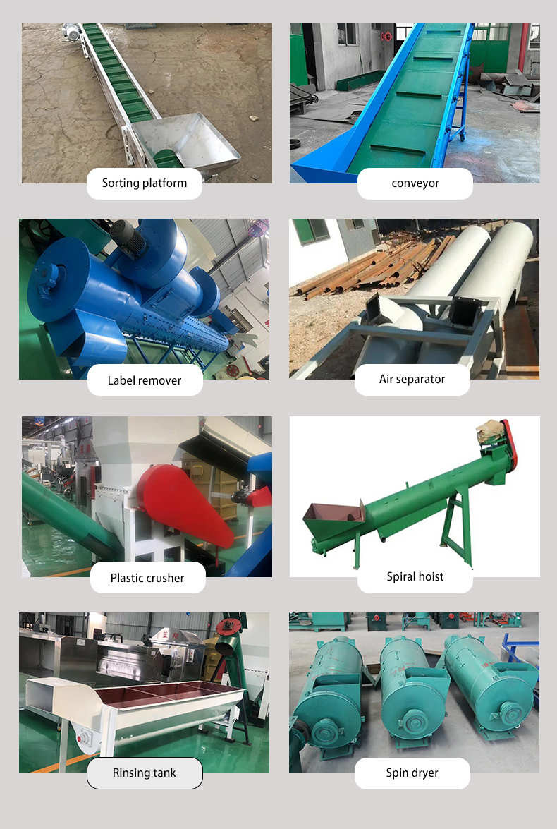 380V Plexiglass Bottle Recycling Machine Crushers Production Line