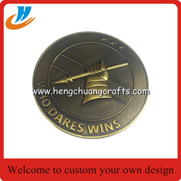 Custom 50mm 3mm thickness of gold coins for souvenirs sample acceptable