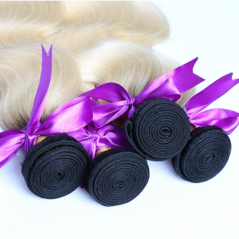 New arrival high quality 8A brazilian body wave human hair ombre black root to blonde hair weft