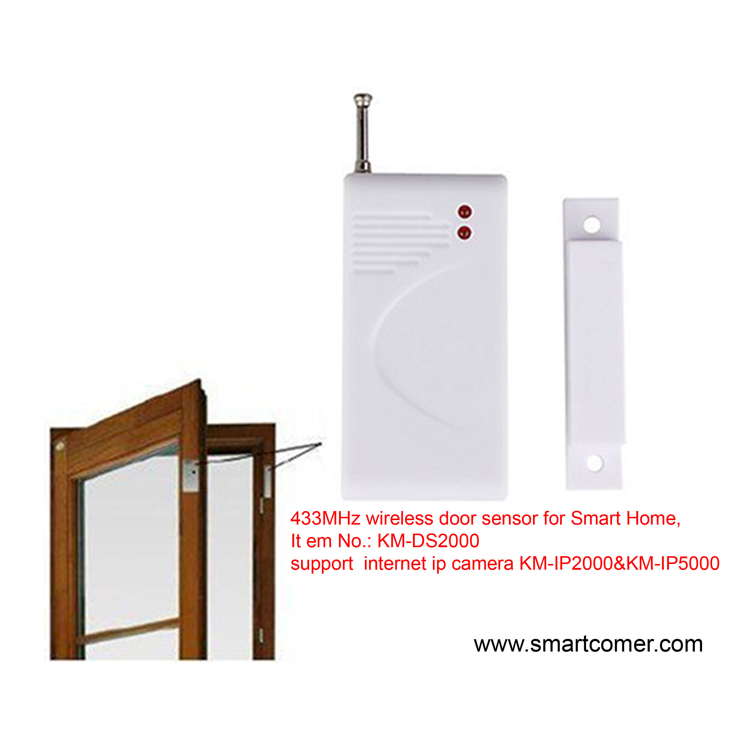  COMER door sensor 433mhz Wireless Magnetic Door Alarm detector for ip camera security Manufactures