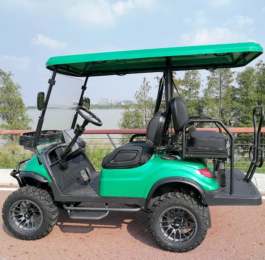 4 Wheel Disc Brake Electric Lifted Golf Cart 10 Inch TFT IP66 Display Off Road Wheel Hunting