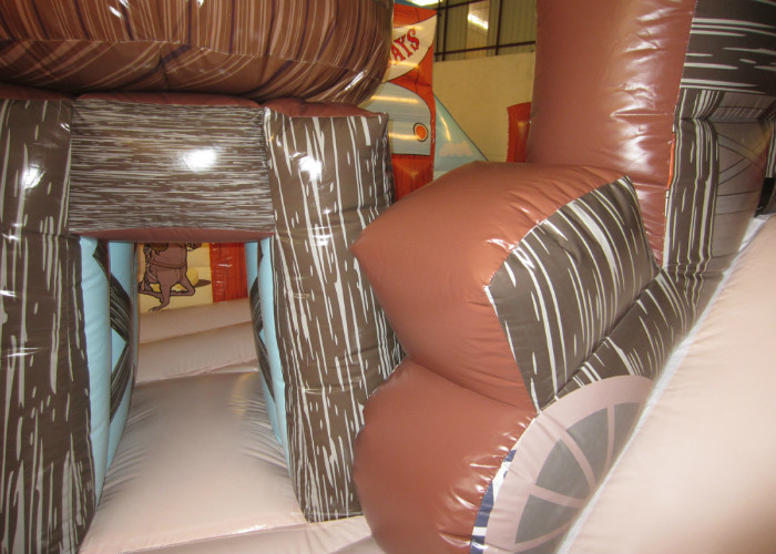 Wild inflatable western themed bouncer house PVC material inflatable farm house fun amusement park