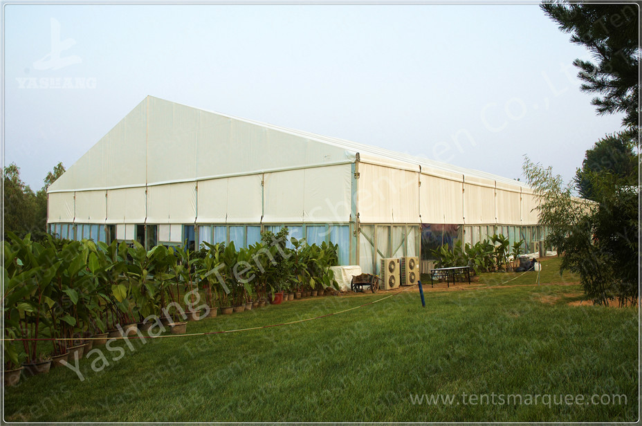 Activities Held in the White Fabric Roof Event Tent Preventing from Strong Sun