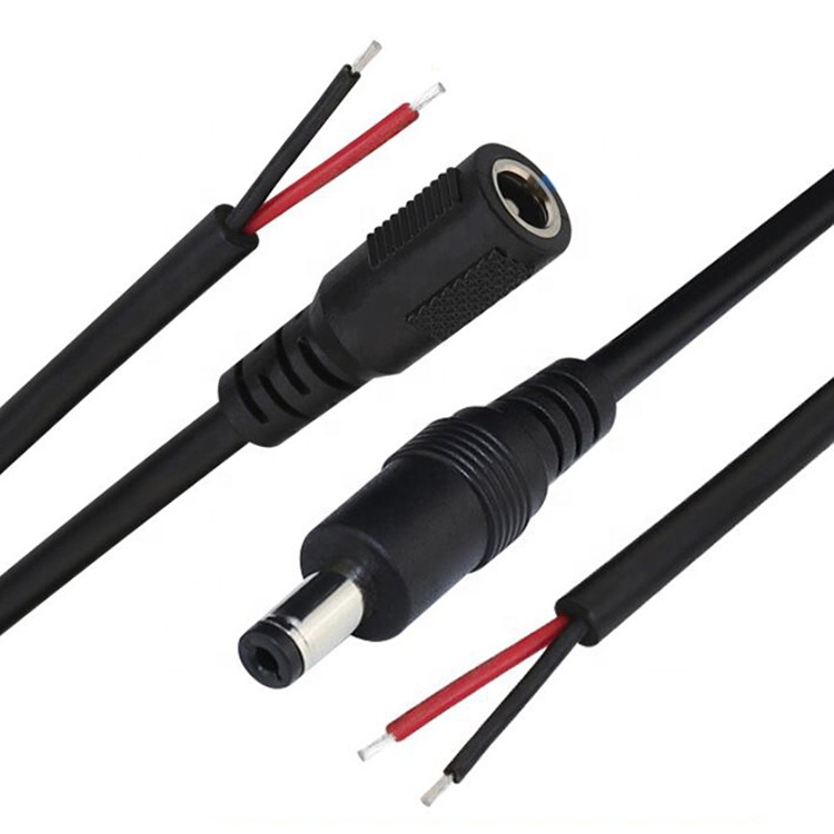 CUSTOM DC Supply Input Jack 2.1x5.5mm Male Female Socket Barrel Connector to Open DC Pigtail Power Cable