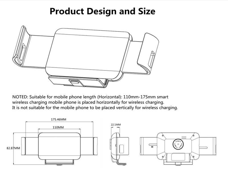 9V 1.67A Qi Wireless Car Charger Wireless Sensor Car Phone Holder For Samsung Galaxy Fold 3