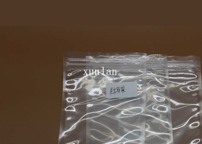 Crystal 0.08 - 0.1 Mm Vacuum Pouch Bags Waterproof With 2 Sealing Sides