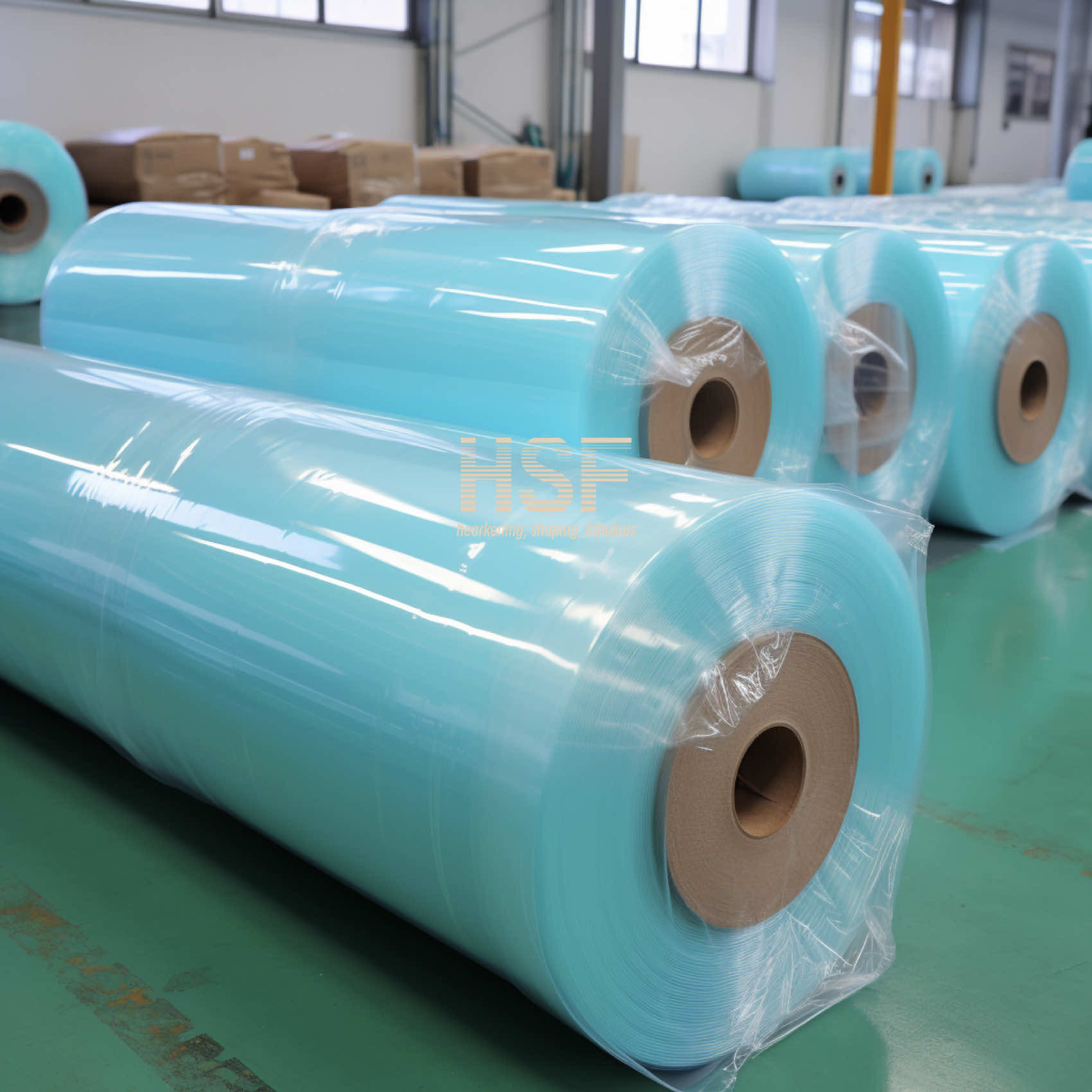 SGS Blue Monoaxially Oriented Polyethylene Film Plastic Poly Sheeting Roll