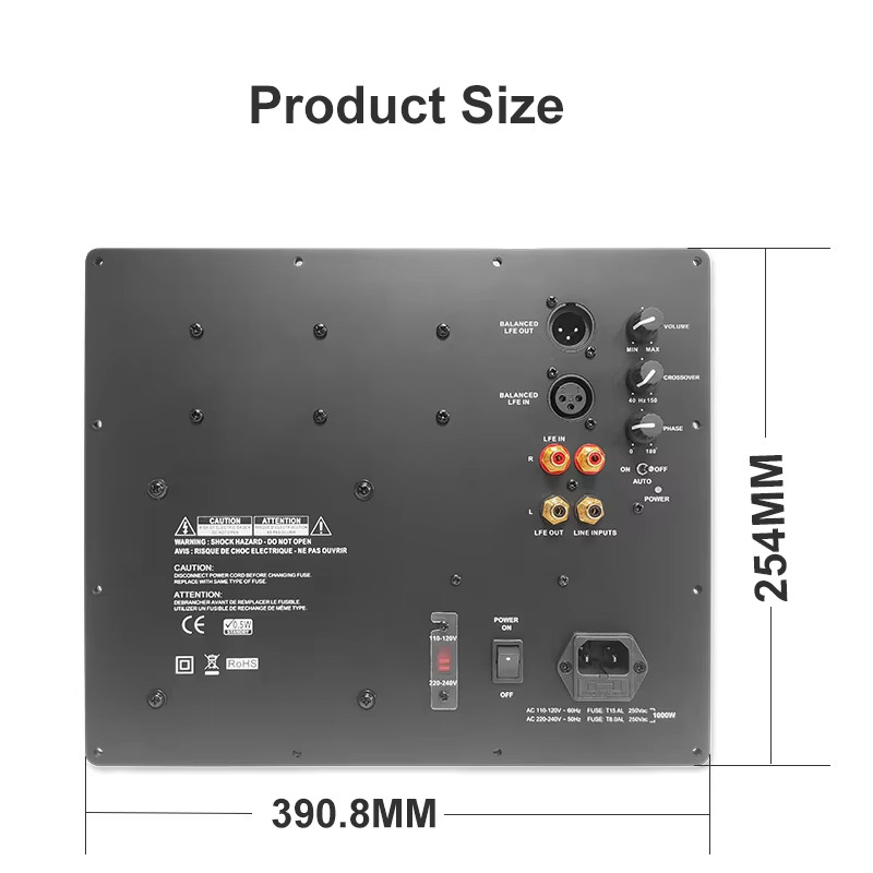 1000W Amplifier For subwoofer Speaker Class D Low Pass Super Bass Plate Amplifier