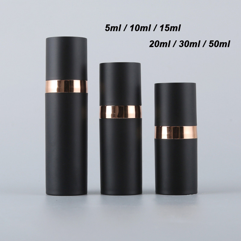 Sample Free 5ml 10ml 15ml 30ml Clear Empty Airless Pump Serum Lotion Frosted Bottle PCR Resistant Luxury Airless Bottle with Pump