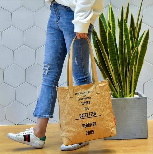 Custom Tyvek Paper Zipper Cosmetic Makeup Bag With Leather Handle,untearable tyvek zipper cosmetic bag,Environmentally f