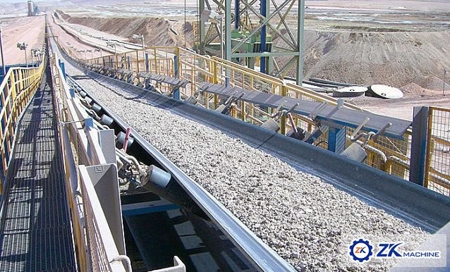 Mining Fixed Rubber Conveying Equipment , Quarry Plant Electric Belt Conveyor