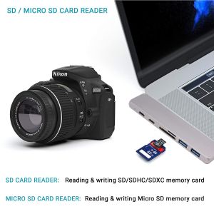 7in1 USB-C Hub Dual Adapter Multiport Card Reader 4K Type-C For MacBook Pro Dual