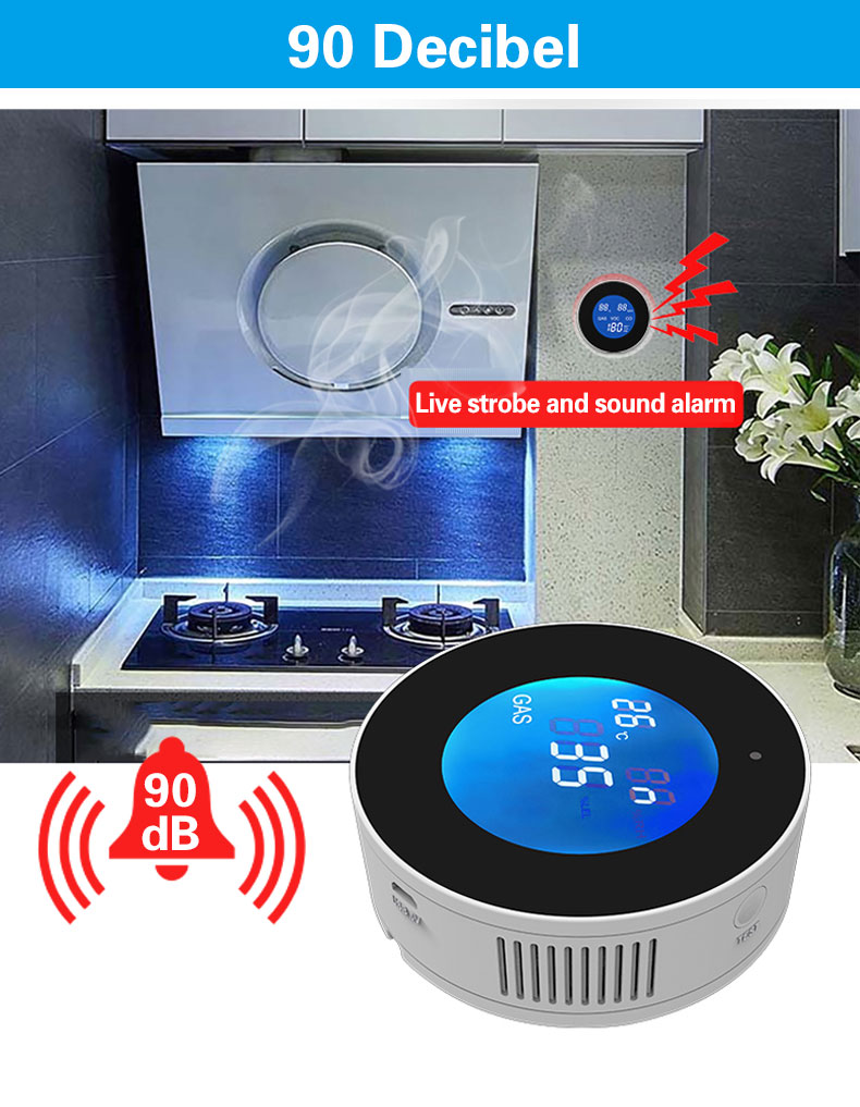 Glomarket Tuya Wifi Alarm System Lcd Digital Alarm Remote Control Leak Detector Gas Sensor Gas Leak Detector