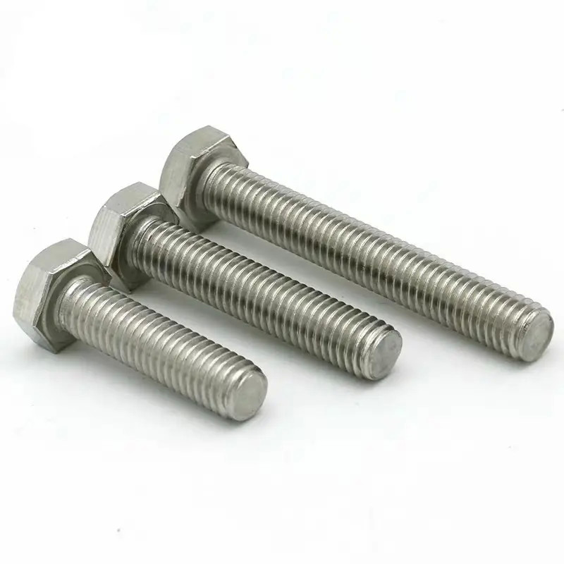 Gr.2 Titanium Hex Bolt DIN 933 Grade 10.9 M8x40mm Hex Head Steel Bolts Polishing