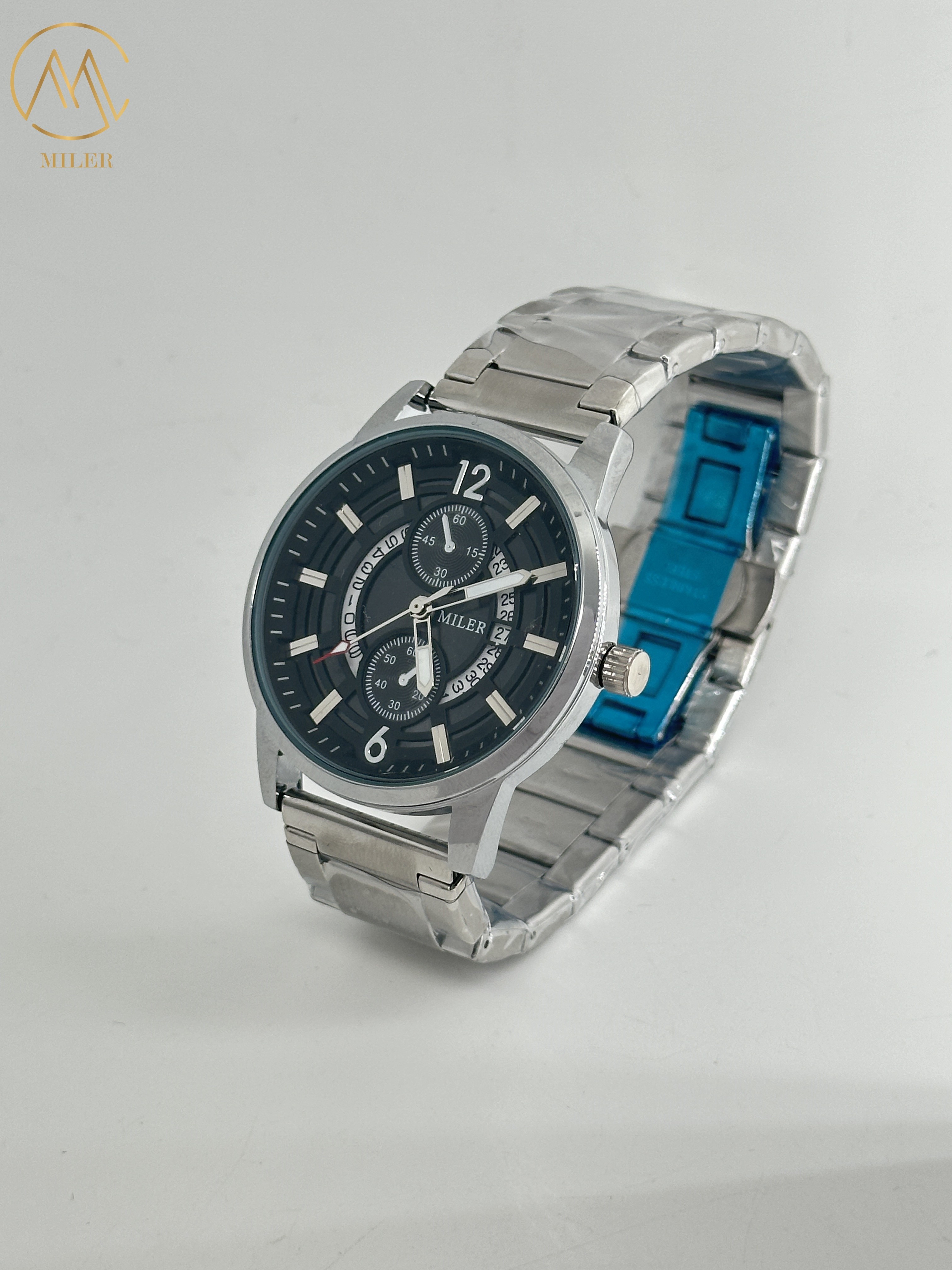 Fashion Stainless Steel Exquisite Calendar Quartz Waterproof Business Watch