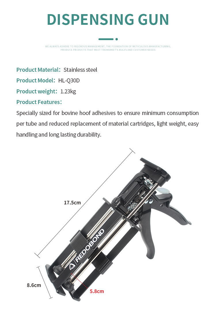 Heavy Duty Metal Dual Component Cartridge Gun For Dual Cartridge Adhesives 200 Ml 1/1