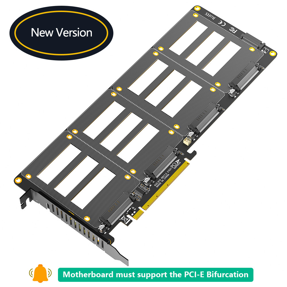 U.2 to PCI-e Riser Adapter PCIe4.0 X16 to 2.5" U.2 (SFF-8639) SSD Expansion Card