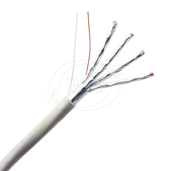 Double Shielded Green Cat6a Lan Cable OFC 23AWG Conductor 305m Per Roll