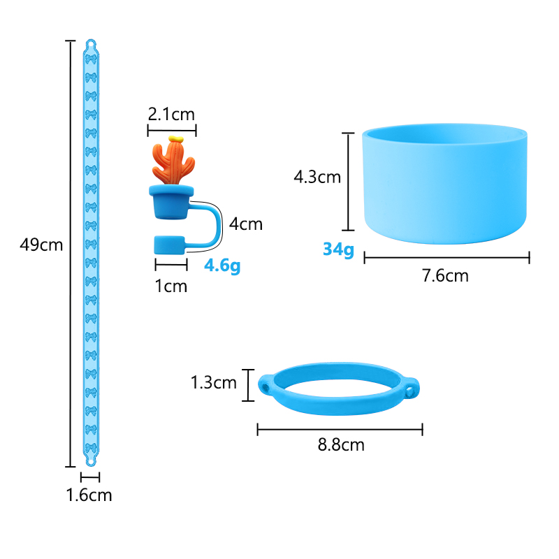 30oz 40oz Tumbler with Handle Anti-scratch Silicone Cup Sleeve and Anti-slip Water Bottle Handle Strap