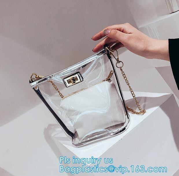 Gift bag clear shopping bag custom PVC plastic shopping bag, shiny pvc handle shopping hand bag clear tote bags ladies h