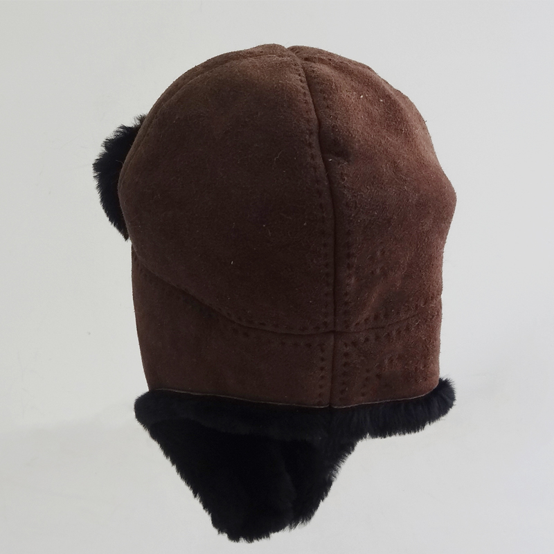 High quality Russian warm sheepskin shearling fur winter hat