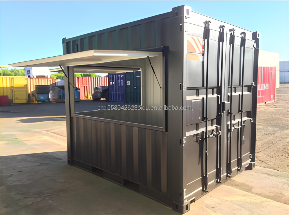 Main Structure 20ft Container Coffee Bar Fast Food Mini Pop-up Shop Cafe Houses with Galvanized Steel Square Tubes