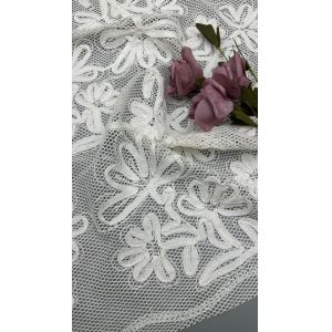  Cotton Mesh Embroidery With Floral Pattern Sustainable Fabric Full-Width Fabric For Spring And Summer Manufactures