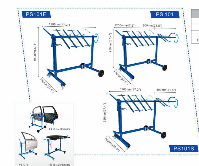 High Stability Multi Angle Auto Paint Rack Removable With 34kg Capacity