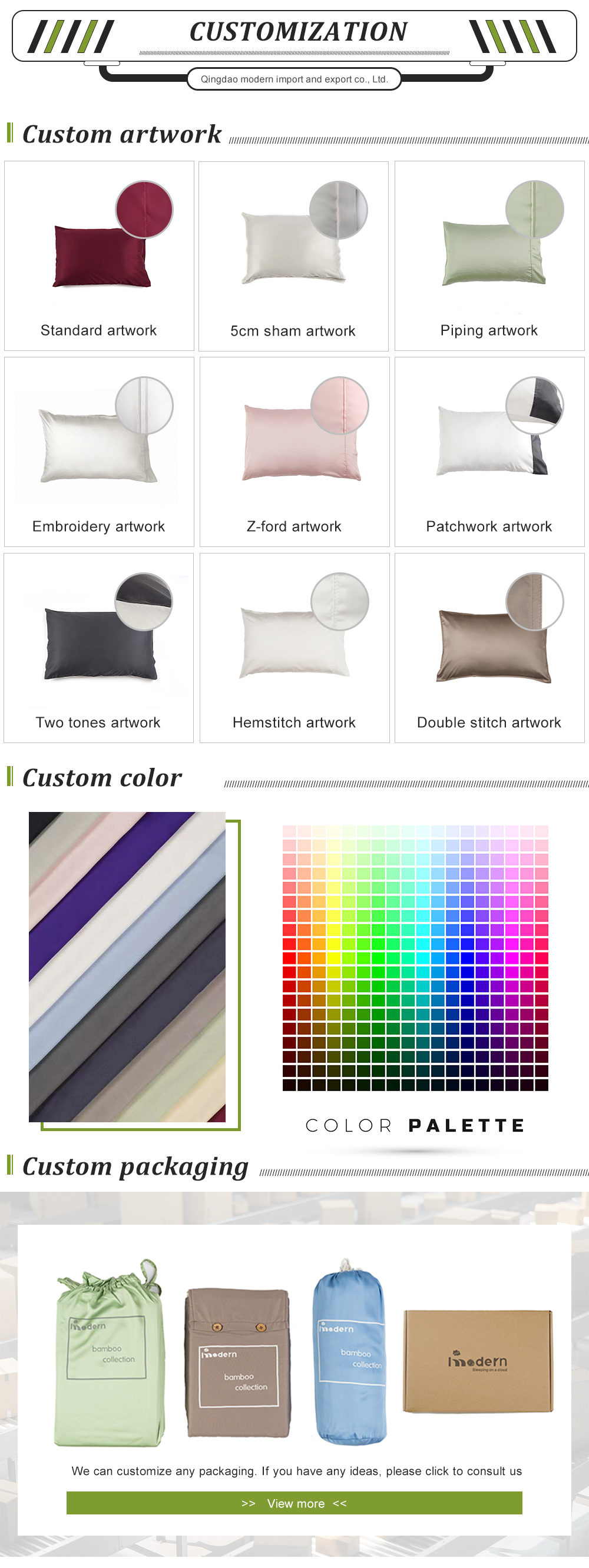 Bamboo Lyocell Bedding Set in Material with Customizable Colour and OEM Design Logo