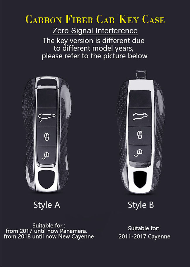 Porsche Scratch Resistant 3K Carbon Fiber Car Key Case