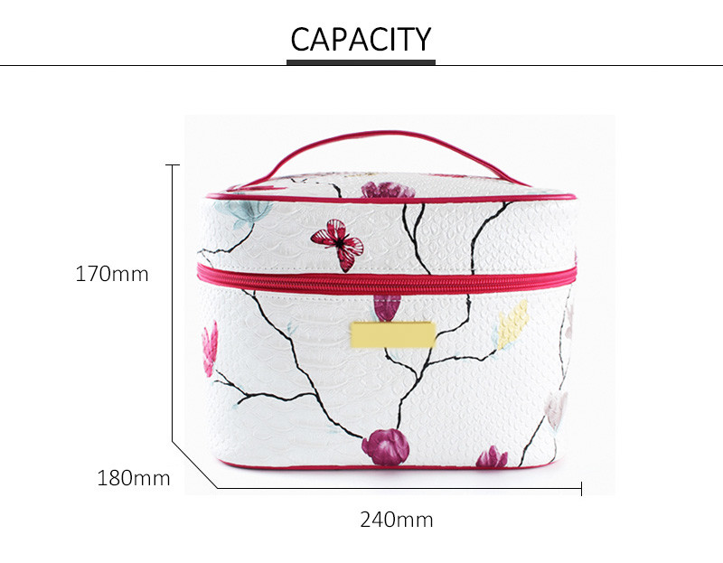Zipper Waterproof Travel Cosmetic PU Makeup Bag