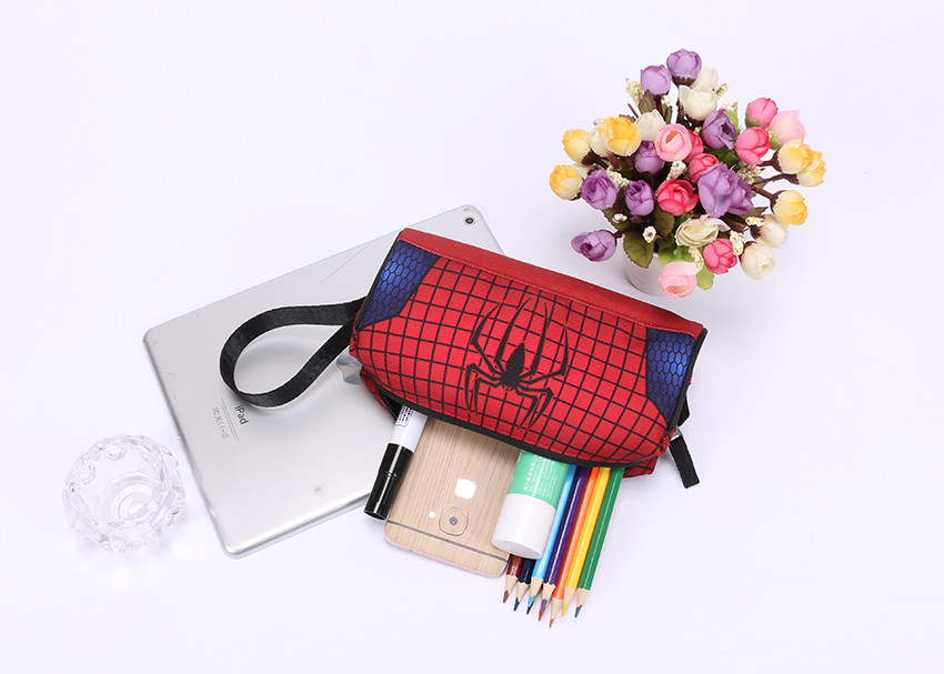 Custom Batman Logo Zipper Pencil Pouch , Canvas Travel Gift Makeup Pencil Holder