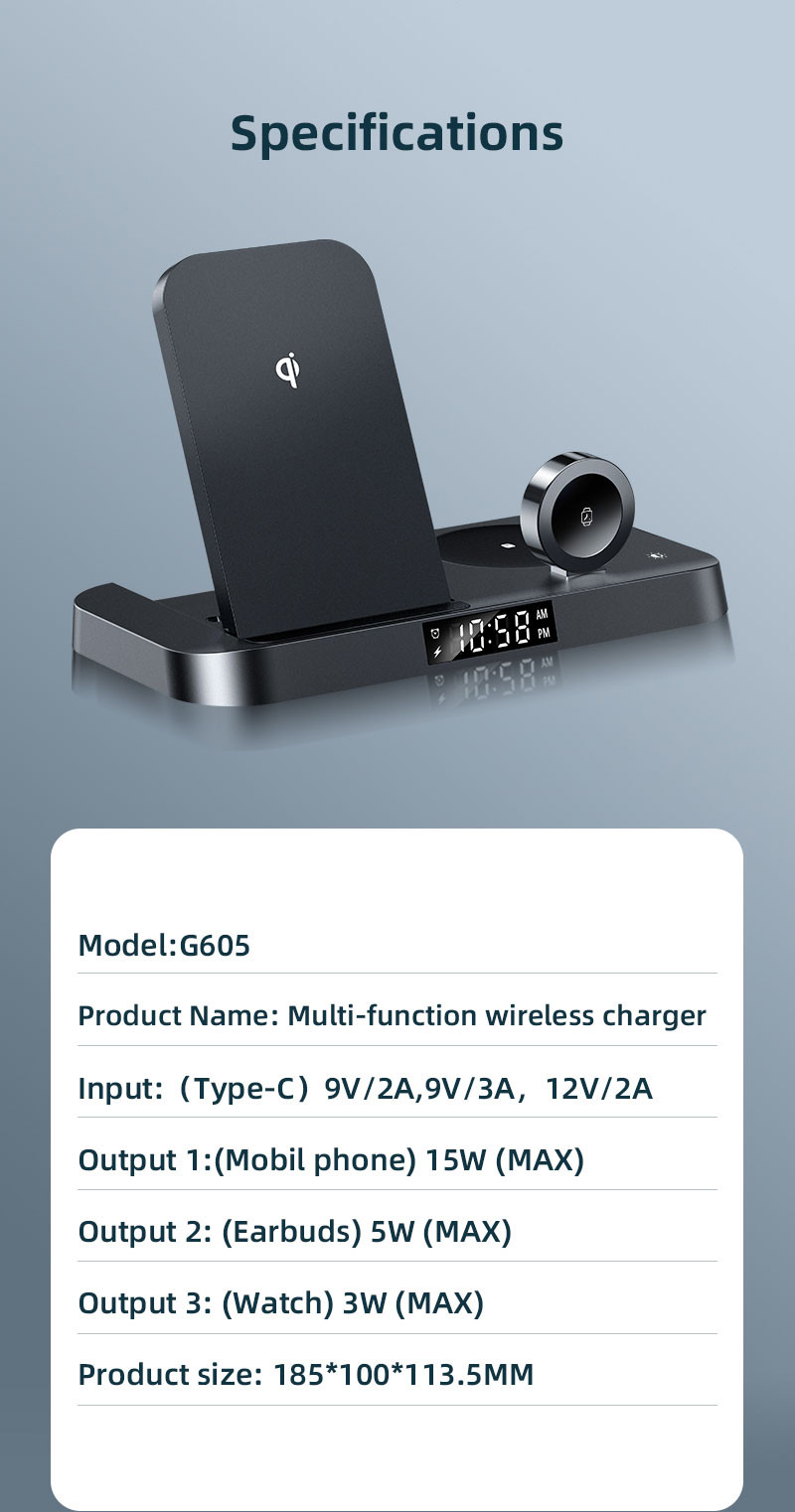 QI Wireless Cell Phone Charger Pad 15w Stand Holder Multiple Pocket Plastic PCB